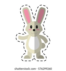 cartoon easter bunny cute standing