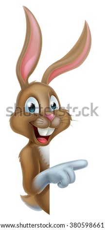 Download Cartoon Easter Bunny Rabbit Peeking Around Stock Vector ...