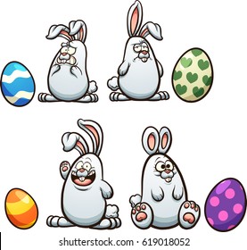 Cartoon Easter bunny. Vector clip art illustration with simple gradients. All in a single layer.