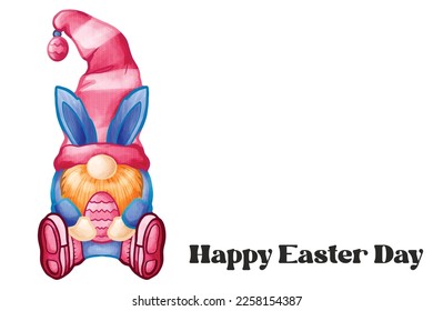 cartoon easter cute bunny card cute greeting illustration vector