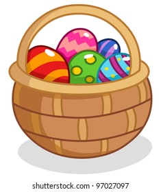 Cartoon Easter egg basket