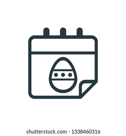 cartoon easter egg calendar vector dark outline