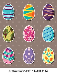 cartoon Easter egg stickers