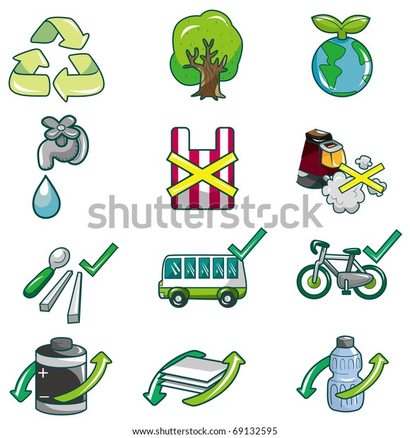 Cartoon Eco Icon Stock Vector (Royalty Free) 69132595