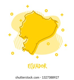 Cartoon Ecuador Map