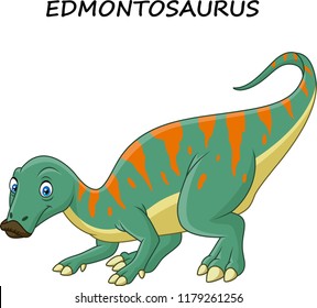 Cartoon edmontosaurus isolated on white background
