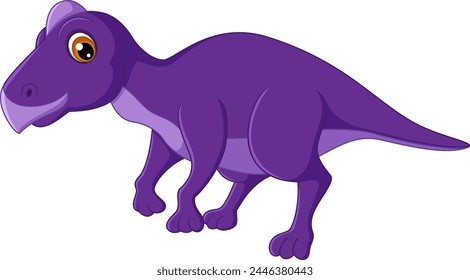 Cartoon edmontosaurus on white background of illustration