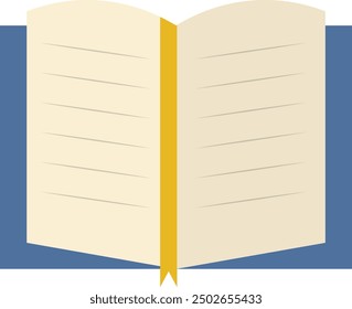 Cartoon Education Reading Book Illustration. Isolated on White Background