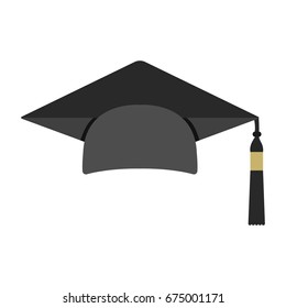 Cartoon Education Square Cap icon. Back to School. Isolated Vector illustration.