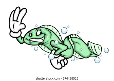 Cartoon Eel Fish Character