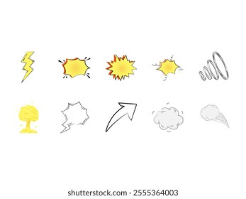 Cartoon Effect Design Element Set