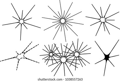 Cartoon effect simple line flash set