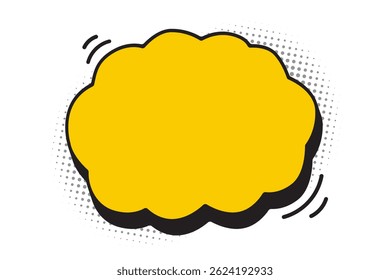 Efecto de dibujos animados burbuja de discurso amarillo elemento de diseño cómico, globo vacío burbuja discurso retro
