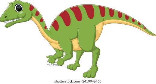 Cartoon efraasia dinosaur on white background of illustration