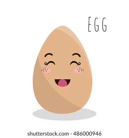 cartoon egg food design isolated