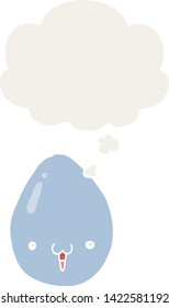 cartoon egg with thought bubble in retro style