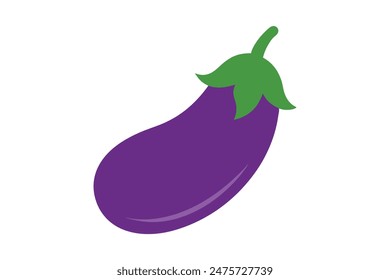 Cartoon eggplant emoji icon, Isolated vector vegetable clip art illustration