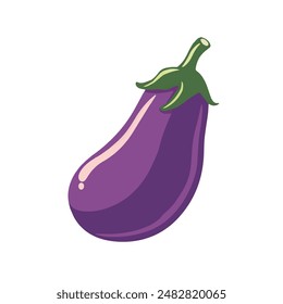 Cartoon eggplant icon, eggplant symbol. Isolated vector vegetable.