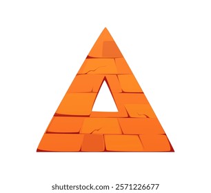 Cartoon Egyptian font pharaoh pyramid A letter. Africa mythology English ABC element, egyptian civilization vector game font typeset A letter or ancient history latin alphabet symbol