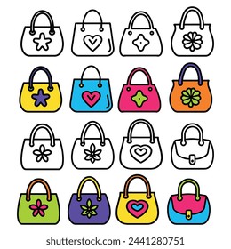 CARTOON EIGHT COLORFUL TOTE BAGS