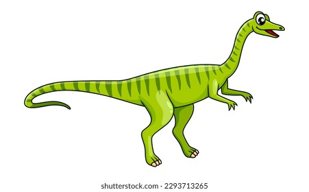 Cartoon elaphrosaurus dinosaurer Charakter. Einzeln Vektorgenus von Ceratosaurian Theropod Dino, der in der Spätjurassik-Zeit lebte. Prähistorische Fleischfresser-Reptilien, Wildledereidechse