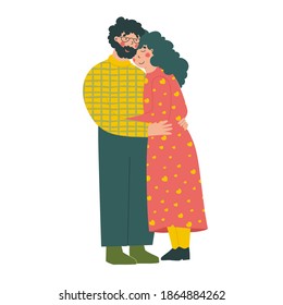 Cartoon elderly couple. Modern flat vector illustration. Old people