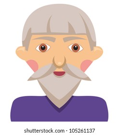 Cartoon elderly man