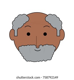 cartoon elderly man face icon over white background colorful design vector illustration