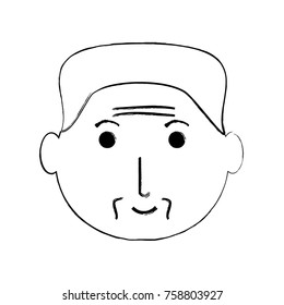 cartoon elderly man face icon over white background vector illustration