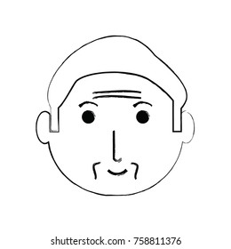 cartoon elderly man face icon over white background vector illustration