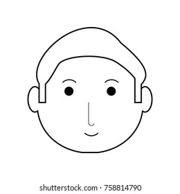 cartoon elderly man face icon over white background vector illustration
