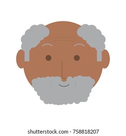 cartoon elderly man face icon over white background colorful design vector illustration