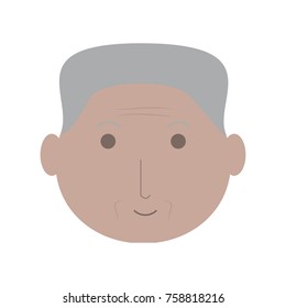 cartoon elderly man face icon over white background colorful design vector illustration
