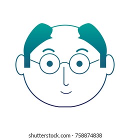 cartoon elderly man face icon over white background colorful design vector illustration