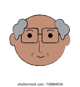 Cartoon Elderly Man Face Icon Over Stock Vector (Royalty Free) 758788657