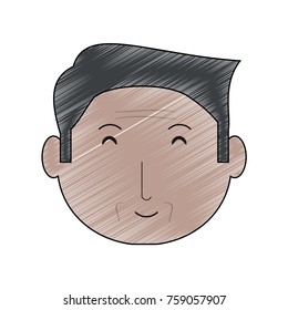 cartoon elderly man face icon over white background colorful design vector illustration