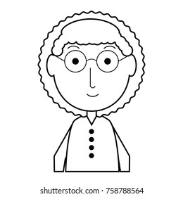 cartoon elderly man with glasses icon over white background vector illustration