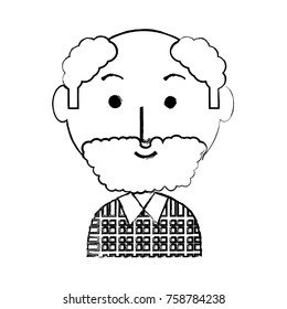 cartoon elderly man icon over white background vector illustration