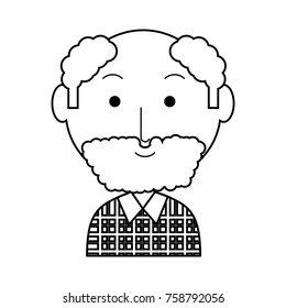 cartoon elderly man icon over white background vector illustration
