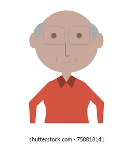 cartoon elderly man icon over white background colorful design vector illustration