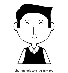 cartoon elderly man icon over white background vector illustration