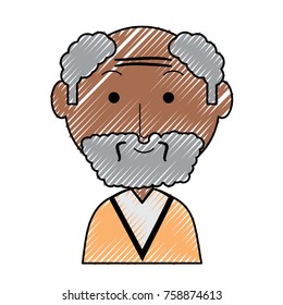 cartoon elderly man icon over white background colorful design vector illustration