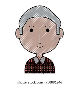 cartoon elderly man icon over white background colorful design vector illustration