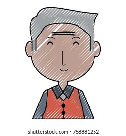 cartoon elderly man icon over white background colorful design vector illustration