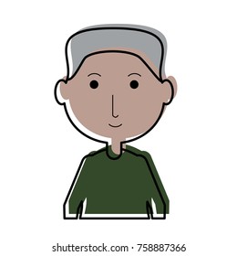cartoon elderly man icon over white background colorful design vector illustration