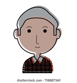 cartoon elderly man icon over white background colorful design vector illustration