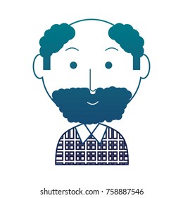 cartoon elderly man icon over white background colorful design vector illustration