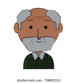 cartoon elderly man icon over white background colorful design vector illustration