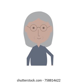 cartoon elderly woman icon over white background colorful design vector illustration