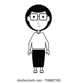 cartoon elderly woman standing icon over white background vector illustration